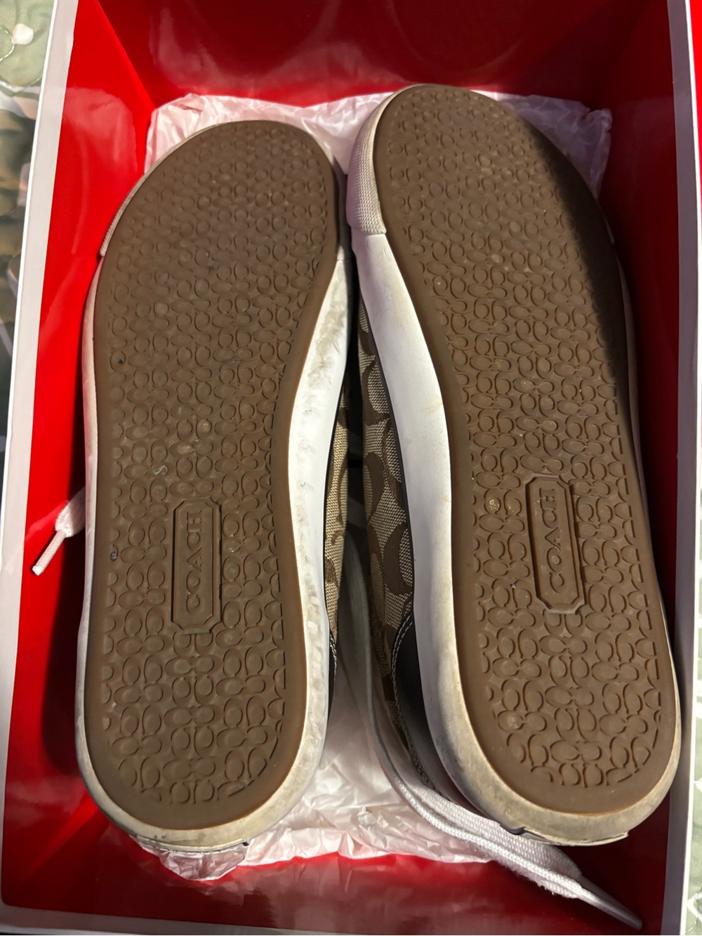 Coach Brown Signature Canvas Low-Top Sneakers - Picture 4 of 6